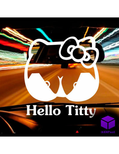 Наліпка на автомобіль HELLO TITTY