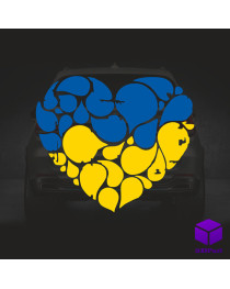 Наклейка на автомобіль СЕРДЦЕ V3