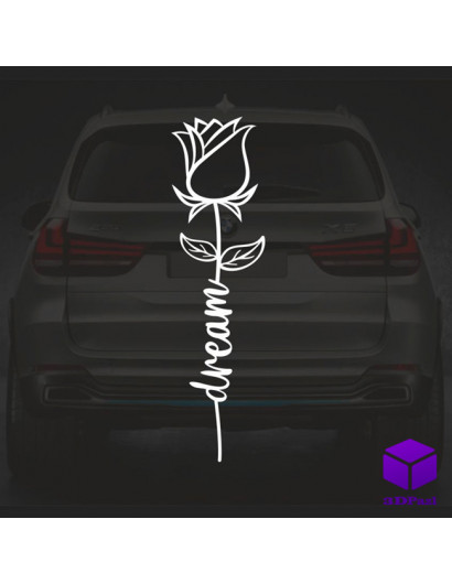 Наклейка на автомобіль РОЗА-DREAM